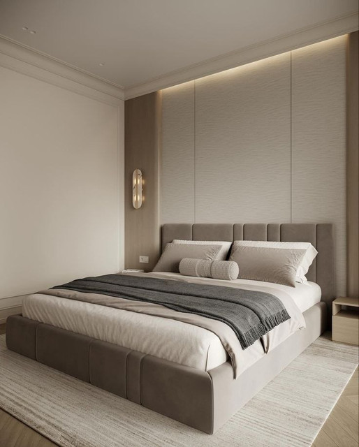 معلم خلفية سرير فخم – ديكورات الرياض 0506645135